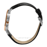 CHRIST VERRA CV 12071G-24 Men's Watch SLV Black Dial White Leather Strap